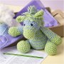 DIY-s�t amigurumi zebra lysebl� og lysegr�n - 1 pakke.