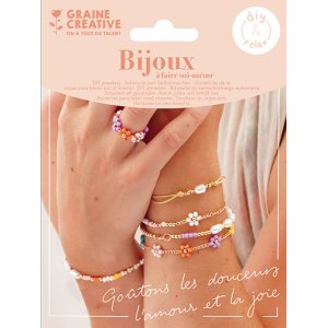 Gör-det-själv smyckeskit med vita blommor och pärlor Gör-det-själv smyckeskit med vita blommor och pärlor