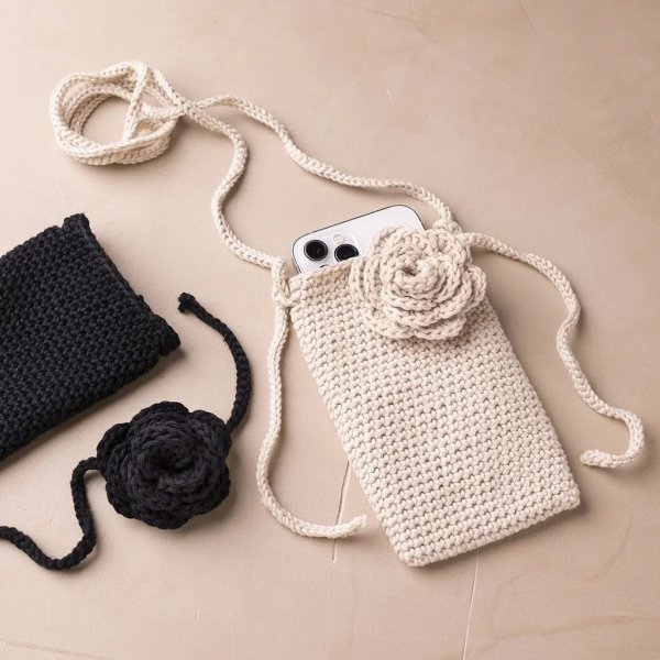 Mini DIY Kit Virkning, Väska med ros Mini DIY Kit Virkning, Väska med ros