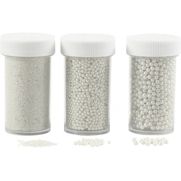 Miniglaskulor - pärlemor - 3 x 45 g Miniglaskulor - pärlemor - 3 x 45 g
