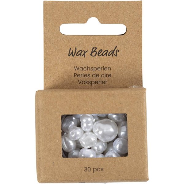 Vaxpärlor ovala 6–14 mm Blandade färger 30 st Vaxpärlor ovala 6–14 mm Blandade färger 30 st