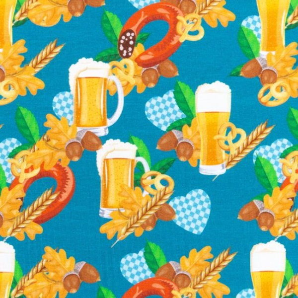 Mönstrad Trikå 150 cm - Oktoberfest Korv Mönstrad Trikå 150 cm - Oktoberfest Korv