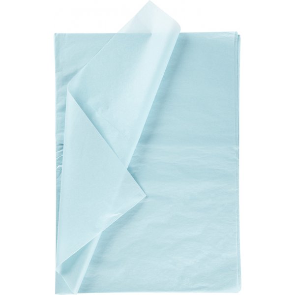 Silkespapper - ljusblå - 50 x 70 cm - 14 g -25 ark Silkespapper - ljusblå - 50 x 70 cm - 14 g -25 ark