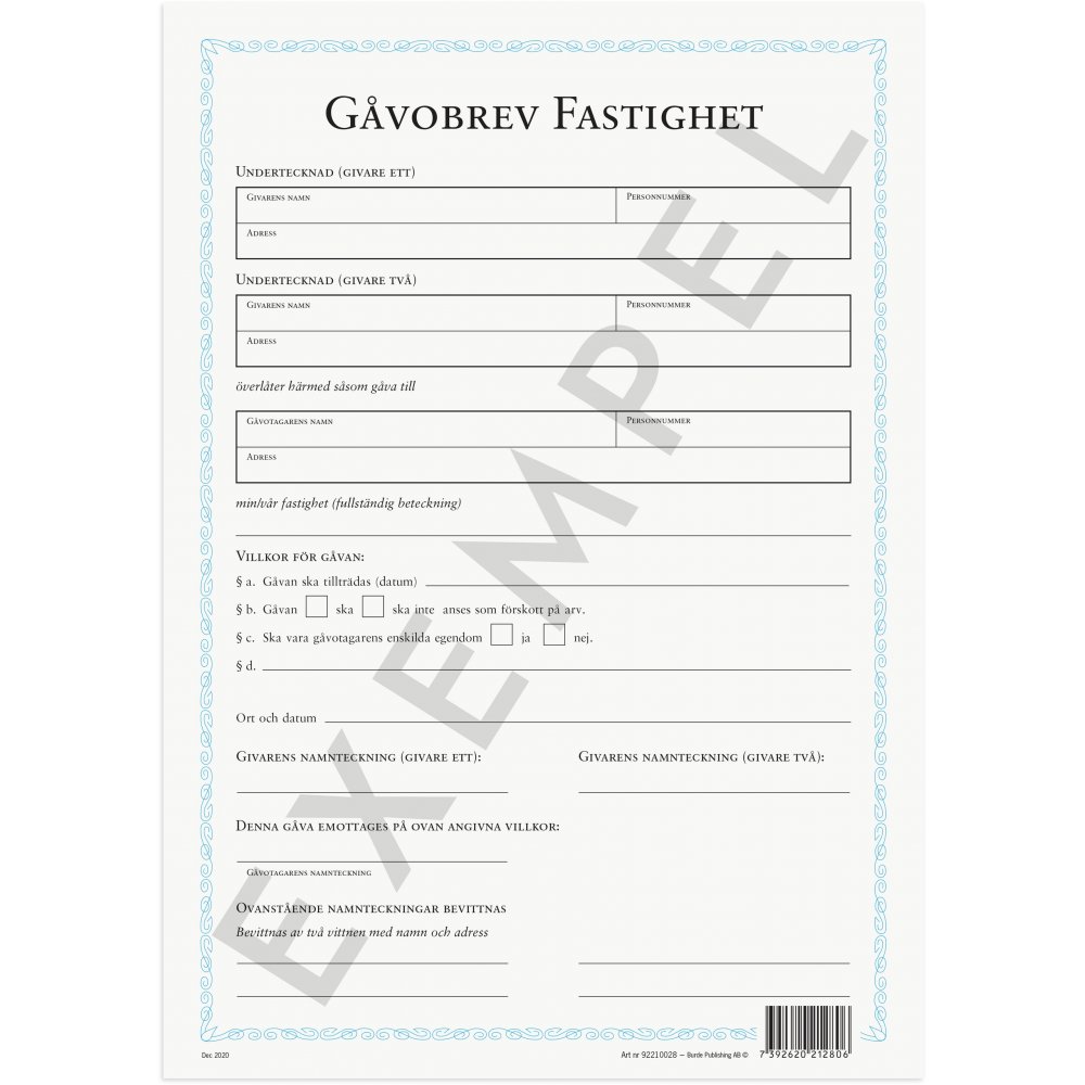 Gavekort - Ejendom - Formularer, Papir, Kontorartikler