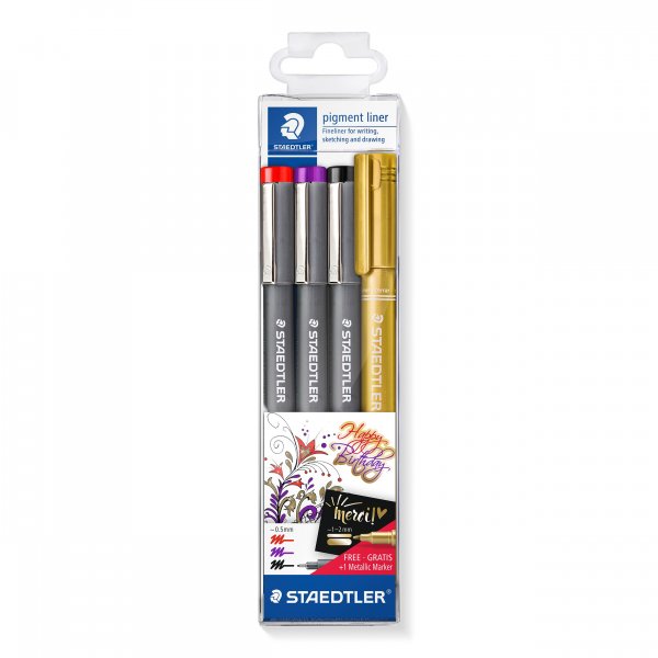 Pigmentliner og marker - 4-pak