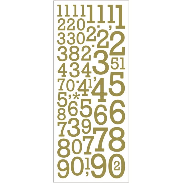 Glitterstickers - guld - siffror - 2 ark Glitterstickers - guld - siffror - 2 ark