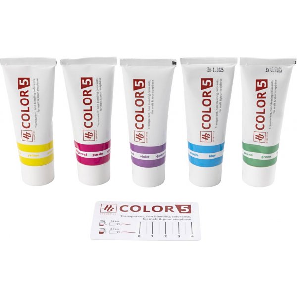 Tvålfärg - mixade färger - 5 x 30 g Tvålfärg - mixade färger - 5 x 30 g