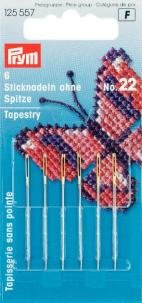Broderinåle Væv stump spids 22 Si/Guldfarve 0,80x37 mm 6-pak - Broderinåle, Nåle, Sytilbehør