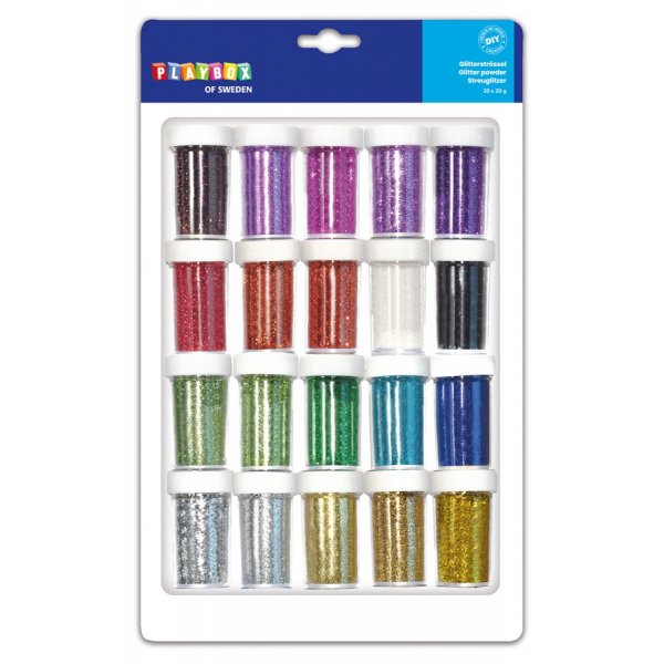 Glitterdrys Blandet 20 g - 20-pak