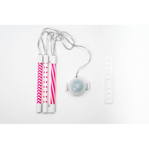 LED ekersbelysning cykel rosa 3-pack - batteridriven LED ekersbelysning cykel rosa 3-pack - batteridriven