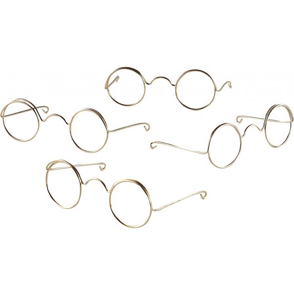 Glasögon - guld - 60 mm - 10 st Glasögon - guld - 60 mm - 10 st