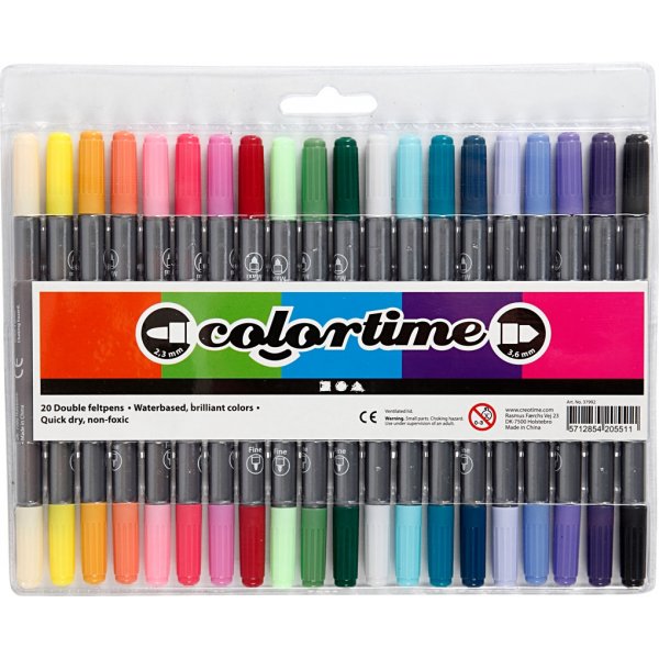 Colortime Dubbeltusch - kompletterande färger - 20 st Colortime Dubbeltusch - kompletterande färger - 20 st