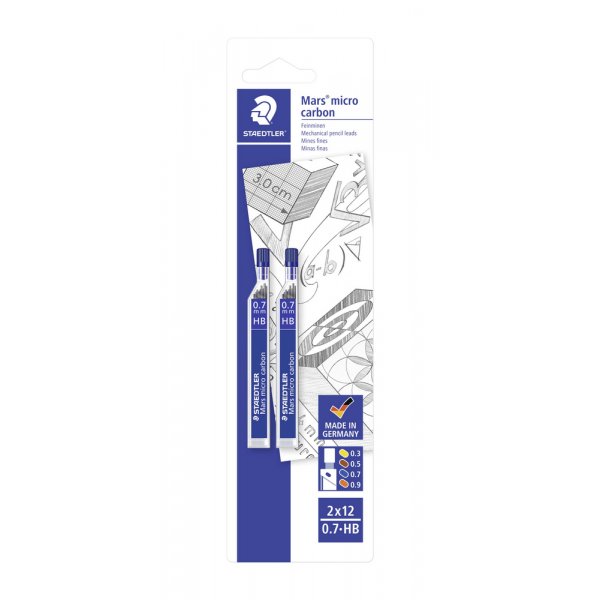 Stift Mars micro carbon 0,7mm 2-pack - HB