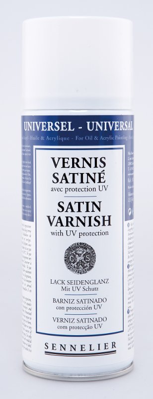 Fernis Sennelier Spray Universal 400 ml - satin varnish with UV protection - Akrylmedier, Malermedium, Fernis og kunstner medier til kunstmaling