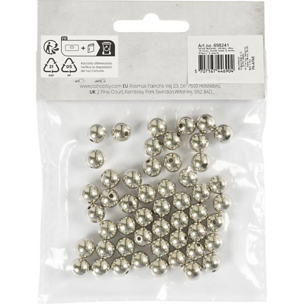 Vaxpärlor 8 mm Silver 50 st Vaxpärlor 8 mm Silver 50 st
