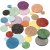 Dekorative gummisirkler - blandede glitterfarger - 150 stk