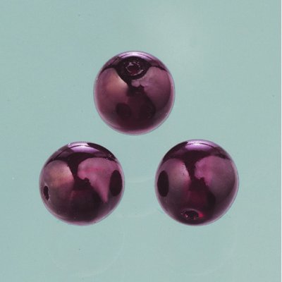 Glassperler voks glans 6 mm - mrk rd 40 stk.