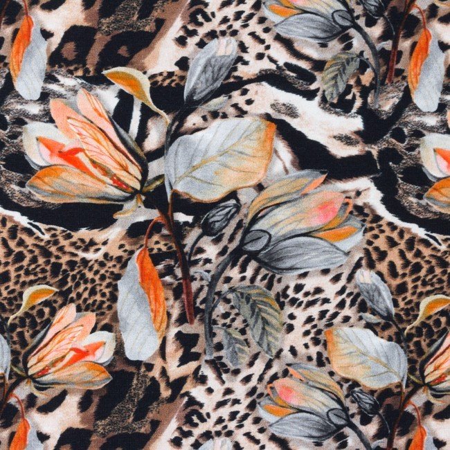 Jersey med print - Digi Mix Izar - Vild blomst - Digitalt print strik, Strikstof, Stof