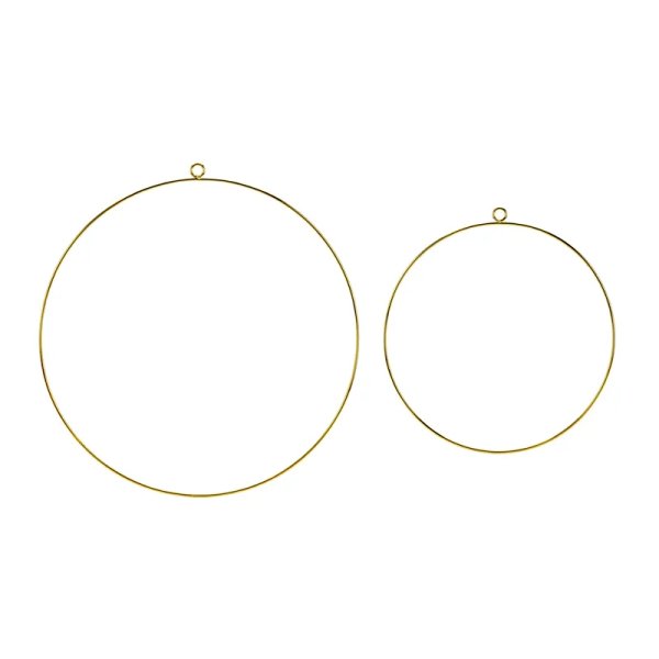 Metalringe til ophængning i guld 20 og 28 cm - 2-pak Metalringe til ophængning i guld 20 og 28 cm - 2-pak