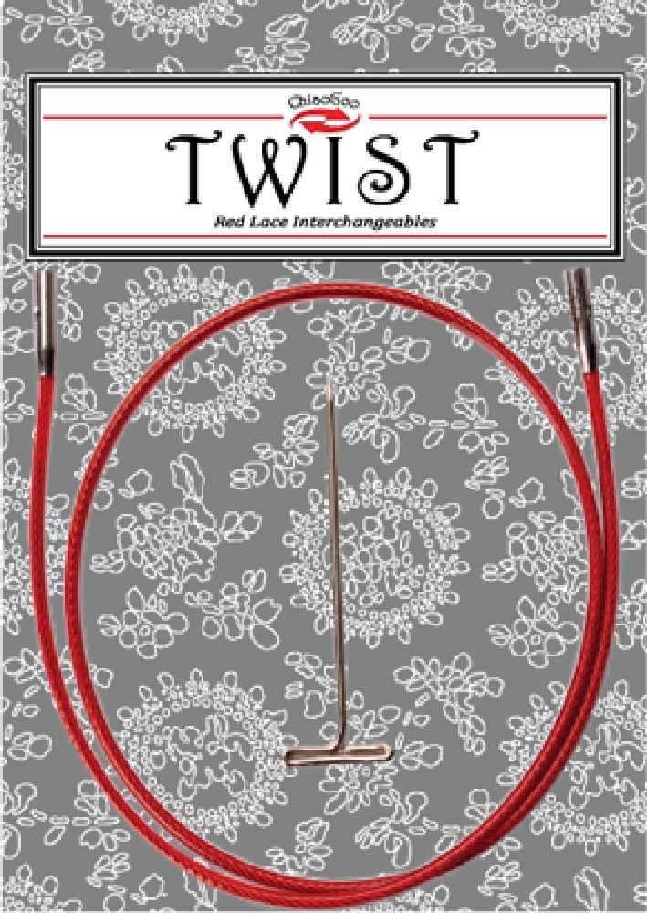 Hukommelsesfri Kabel Twist Rød 35 cm - Kabelpinde, Strikketilbehør, Strikning, Strikke, hækle, knytte og væve