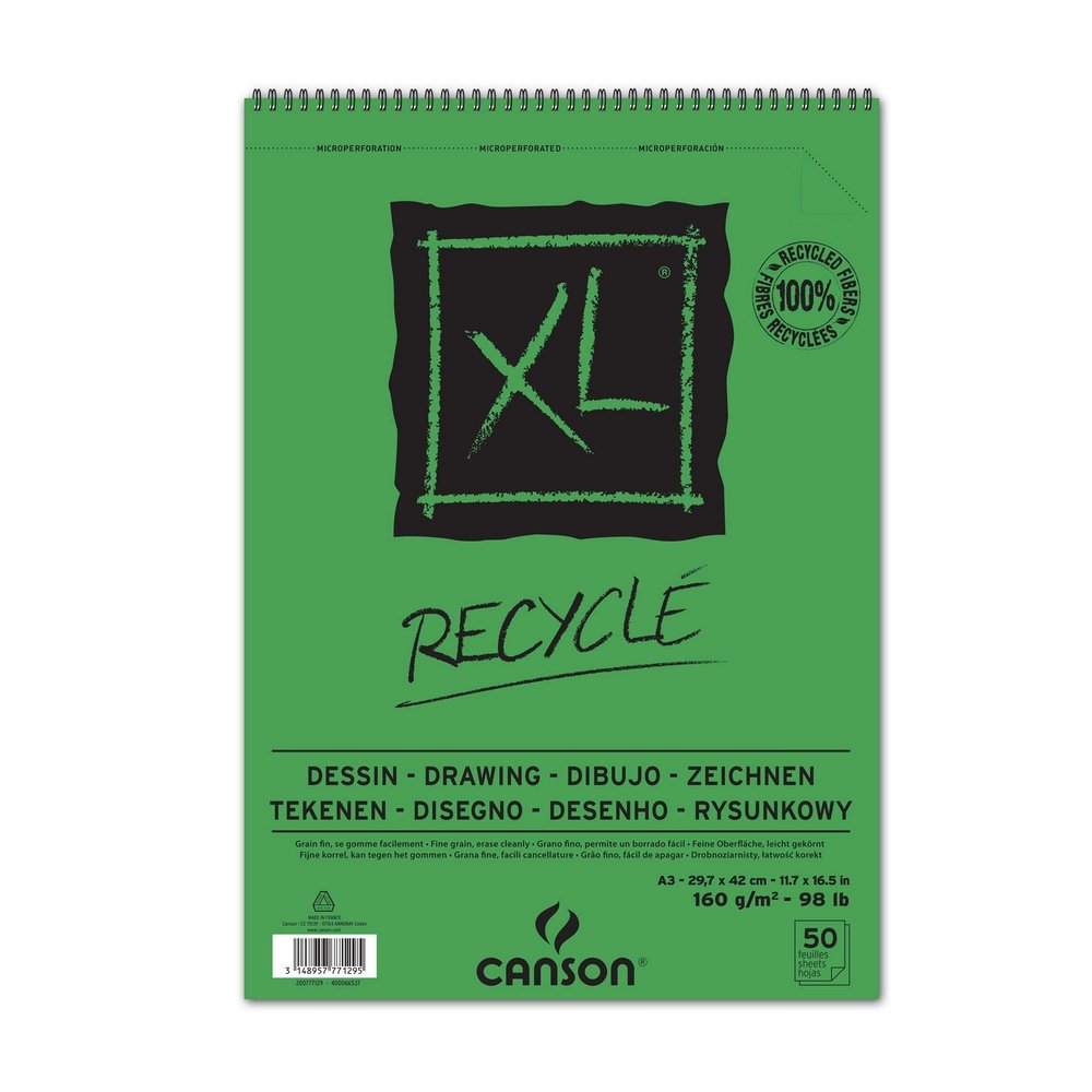 Canson XLRecycle 160 g - A3 - Skitseblok, Blok