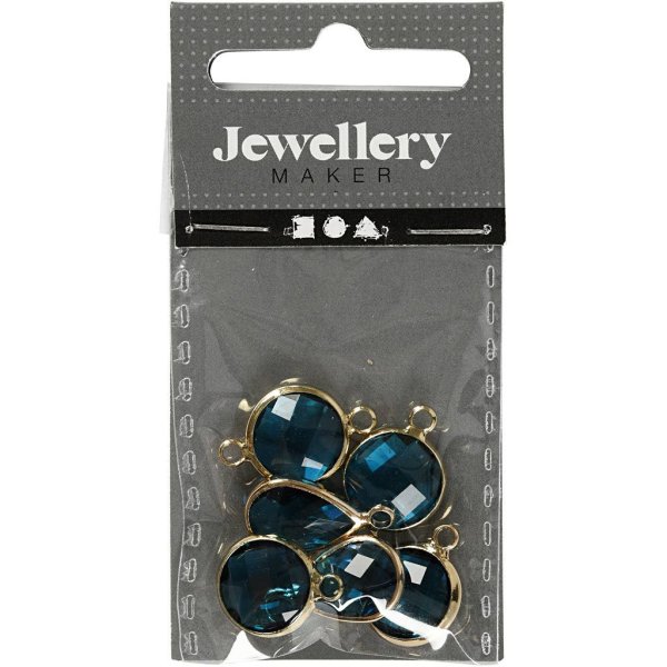 Smykkeanheng med cabochon turkis 15-20 mm 6 stk Smykkeanheng med cabochon turkis 15-20 mm 6 stk