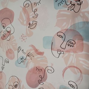 Vaxduk PVC rosa bladning 140 cm