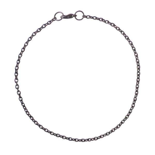 Svart kedjearmband liten länk 2 mm - 20 cm Svart kedjearmband liten länk 2 mm - 20 cm
