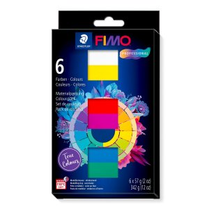 Ugnsh�rdande modellera set FIMO professional true colours 342 g - 6 f�rger
