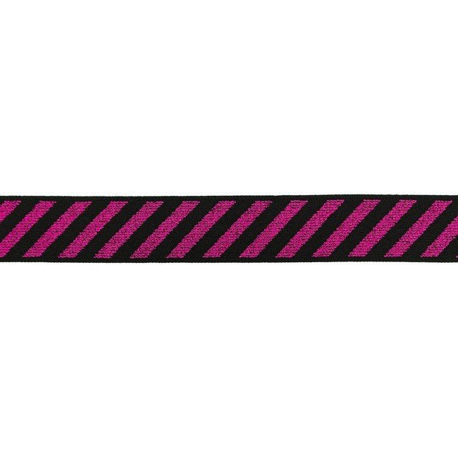 Bånd - Lurex, elastisk, stribet - fuchsia - Dekorationsbånd - Øvrige, Bånd & dekorationsbånd, Tekstilbånd & snor