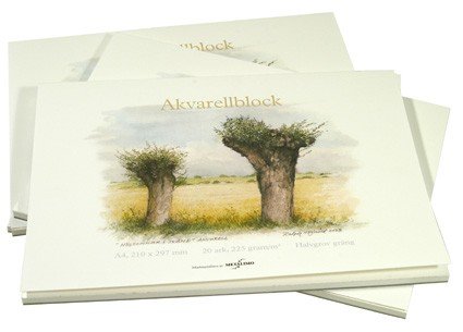 Akvarelblok RH - A5, 148 x 210 mm - Akvarelpapir, Blok