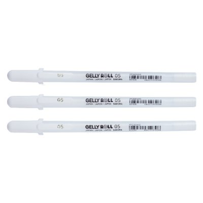 Gel penner Sakura Gelly Roll - 3 penner (Hvit 05)