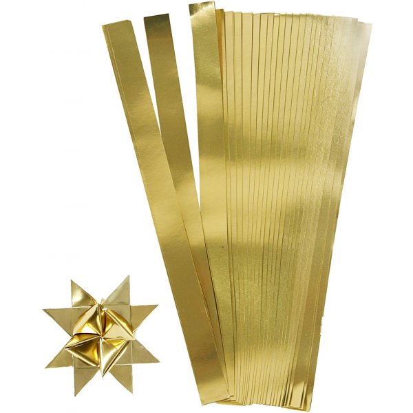 Stjärnstrimlor - guld - Ø4,5 cm - 100 strimlor Stjärnstrimlor - guld - Ø4,5 cm - 100 strimlor