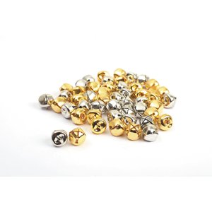 Bjällror 13 mm guld & silver - 50 st Bjällror 13 mm guld & silver - 50 st