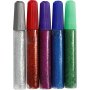 Glitterlim - blandede farger - 5 x 10 ml