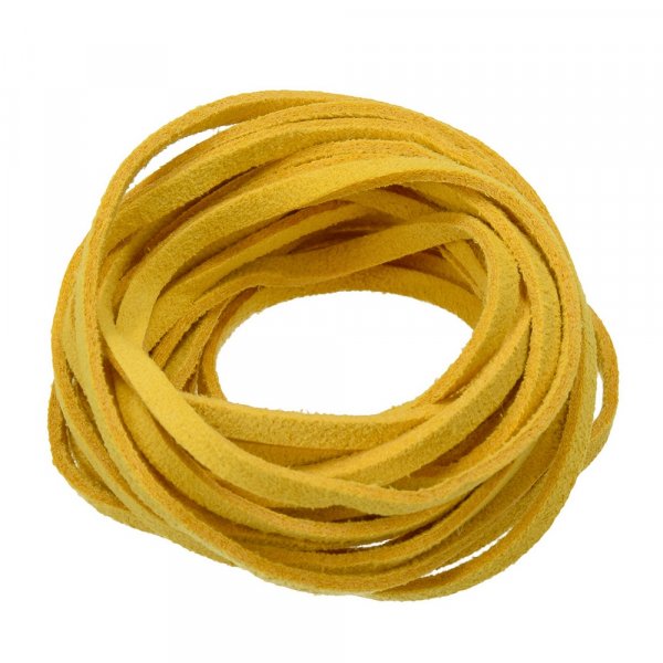 Snor Ruskindsimitation Alcantara 3 mm/3 m - Gul