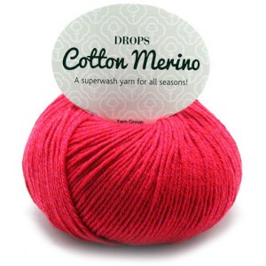 DROPS Cotton Merino Uni Colour garn - 50g - Röd (06) DROPS Cotton Merino Uni Colour garn - 50g - Röd (06)