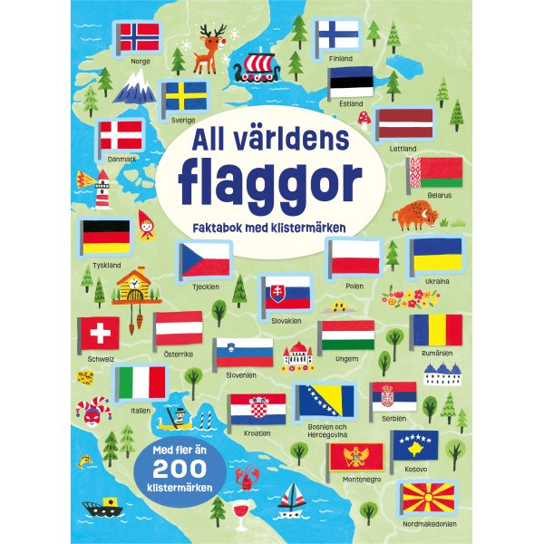Verdens flagg - faktabok med 200 klistremerker Verdens flagg - faktabok med 200 klistremerker