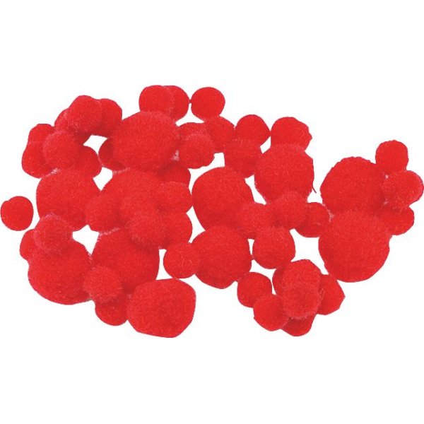 Pomponer r�da 8�20 mm, 100-pack
