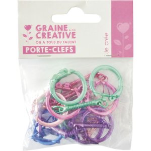 Färgglada metallnyckelringar med krok, 10-pack Färgglada metallnyckelringar med krok, 10-pack