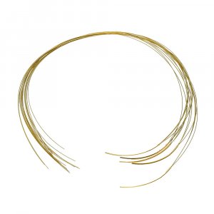 Smycketråd halsband 0,40 mm x 45 cm - guld öppen bajonett / 3 rader Smycketråd halsband 0,40 mm x 45 cm - guld öppen bajonett / 3 rader