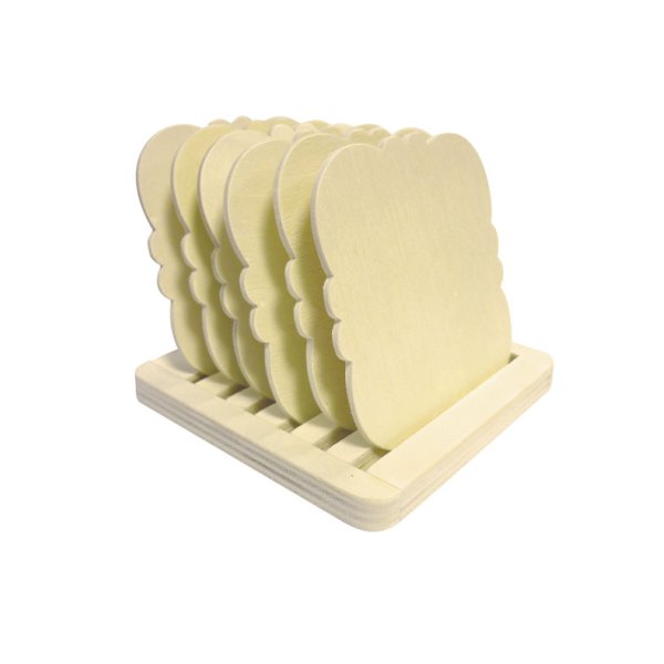 Underlägg i trä 11,5 x 11,5 cm, 6-pack Underlägg i trä 11,5 x 11,5 cm, 6-pack