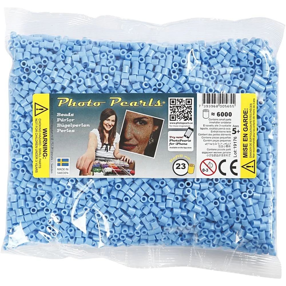 NABBI PhotoPearls - Pastelblå (23) - 6000 stk - Photo Pearls, Perler & perleplader, Håndværk