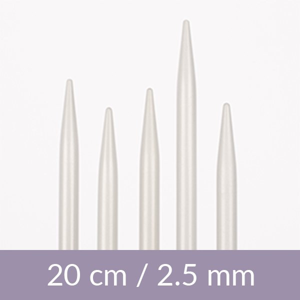 Doble hekler - aluminium - 20 cm 2,50 mm / 7,9 tommer US 1½ - Strømpepinner, Strikkepinner, Strikking, Strikke, hekle, knyte & veve