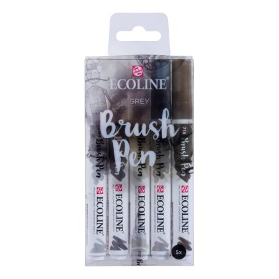 Penseltusj Ecoline Brush Pen 5-pakning - Gray