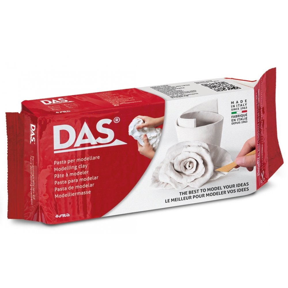DAS Lera 1/2 kg Vit - Lufttorkande modellera, Modellera, Pyssel för barn, Hobbymaterial, Pyssla