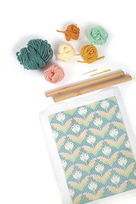 Broderikit med tropiska blommor p� canvas