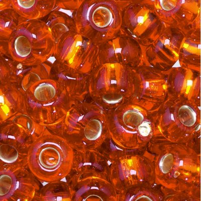 Rocaillesperler  5,5 mm - oransje 17 g slvlinjerte