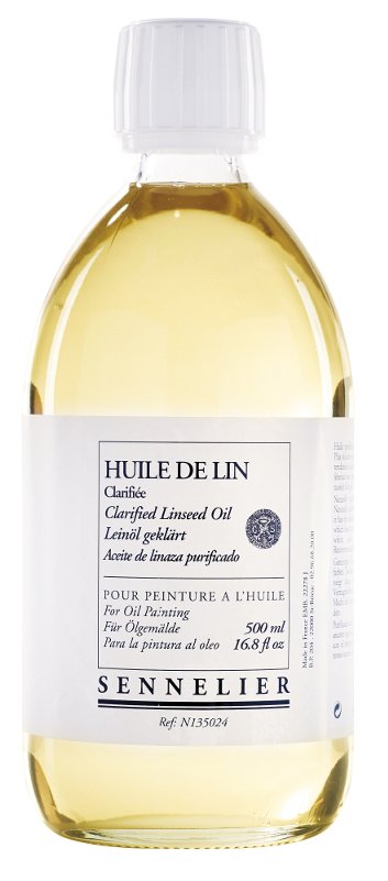 Sennelier Medium 500 ml - Clarified Linseed Oil - Medium til oliemaling, Malermedium, Fernis og kunstner medier til kunstmaling