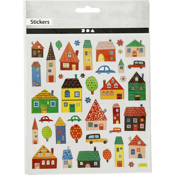 Klistermærker Byliv 15x16,5 cm Blank folie - 1 ark Klistermærker Byliv 15x16,5 cm Blank folie - 1 ark
